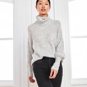 Quince Baby Alpaca Turtleneck in Light Grey Size Medium